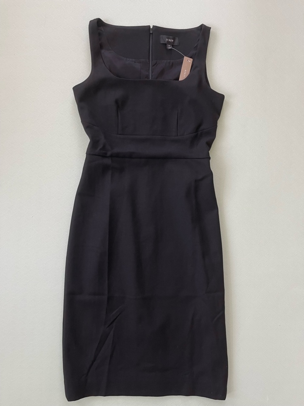 J. Crew Black Square-Neck Sheath Dress Sz 2Tall